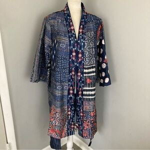 New Soft Surroundings patchwork style embroidered kimono jacket plus size 3X